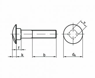 DIN 603 Śruby z łbem grzybkowym z podsadzeniem