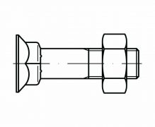 DIN 608, śruby z łbem stożkowym z podsadzeniem (płużne), PN 82402