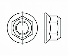 DIN 6927, Nakrętki kołnierzowe samozabezpieczające jednolite, ISO 7044, ISO 12126