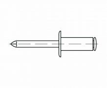 DIN 7337 A, Nity zrywalne z łbem płaskim