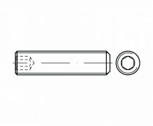 DIN 913, Wkręty dociskowe z gniazdem sześciokątnym z końcem płaskim, ISO 4026, PN 82314