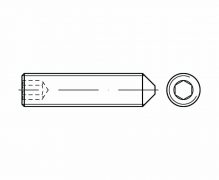 DIN 914, Wkręty dociskowe z gniazdem sześciokątnym z końcem stożkowym, ISO 4027, PN 82315