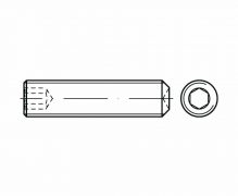 DIN 916, Wkręty dociskowe z gniazdem sześciokątnym z końcem wgłębionym, ISO 4029, PN 82317