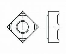 DIN 928, Nakrętki do zgrzewania kwadratowe , PN 82169