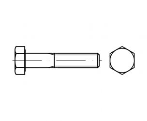Hex cap screws, imperial thread UNC ANSI B18.2.1 (~DIN 931)