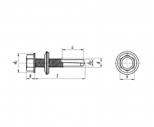 Wkręty samowiercące z łbem sześciokątnym z podkładką EPDM, zdolność wiercenia, AN 212