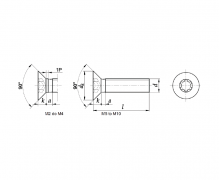 ISO 14581, Wkręty do metalu z łbem stożkowym z gniazdem TORX