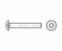 ISO 7380 2, Śruby z łbem wypukłym z gniazdem sześciokątnym, z łbem podkładkowym,
