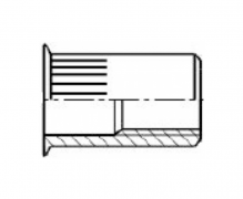 Nitonakrętki z trzpieniem cylindrycznym radełkowanym z kołnierzem stożkowym