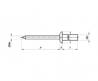 Nity jednostronne z rdzeniem (zrywalne) szczelne, z łbem płaskim StSt ISO 15976