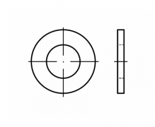 DIN 125, Podkładki okrągłe płaskie dokładne, DIN 125 forma B, ISO 7090, PN 82006